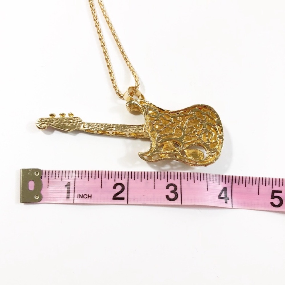 Guitar Statement Necklace NWT28”Chain - Picture 3 of 4